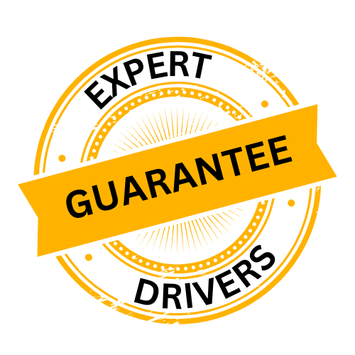 On-time service expert guarantee drivers badge - Cherry Cabs